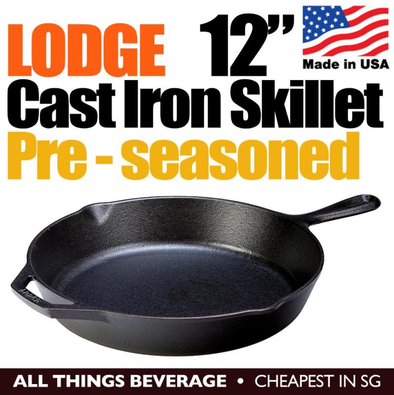 Lodge Cast Iron Round Skillet Grill Pan Pre seasoned 12 30.4cm Made in USA Singapore
