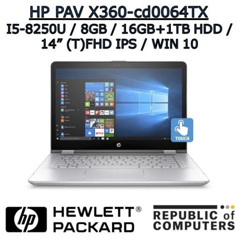 HP PAVILION X360 14-cd0064TX I5-8250U / 8GB / 16GB+1TB HDD / 2GB NVIDIA / 14 FHD IPS / WINDOW 10