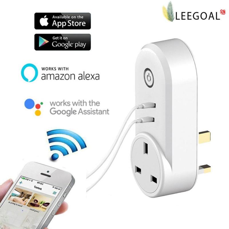 leegoal UK Plug - Wifi APP Remote Control Switch Socket Smart Timer Plug Smart Home Power Socket With Dual Usb Charger - intl