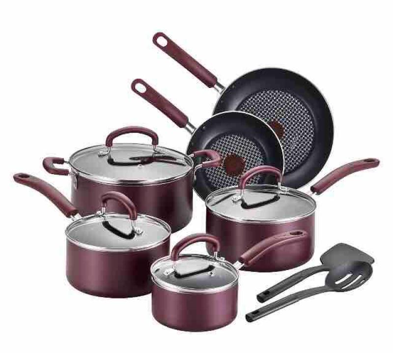 T-fal Color Luxe Hard Titanium 12pc Cookware Set Singapore