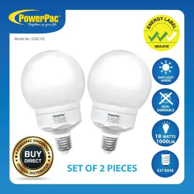 PowerPac 2x Energy Saving Bulb 18W / E27 Daylight (SGB21ES)