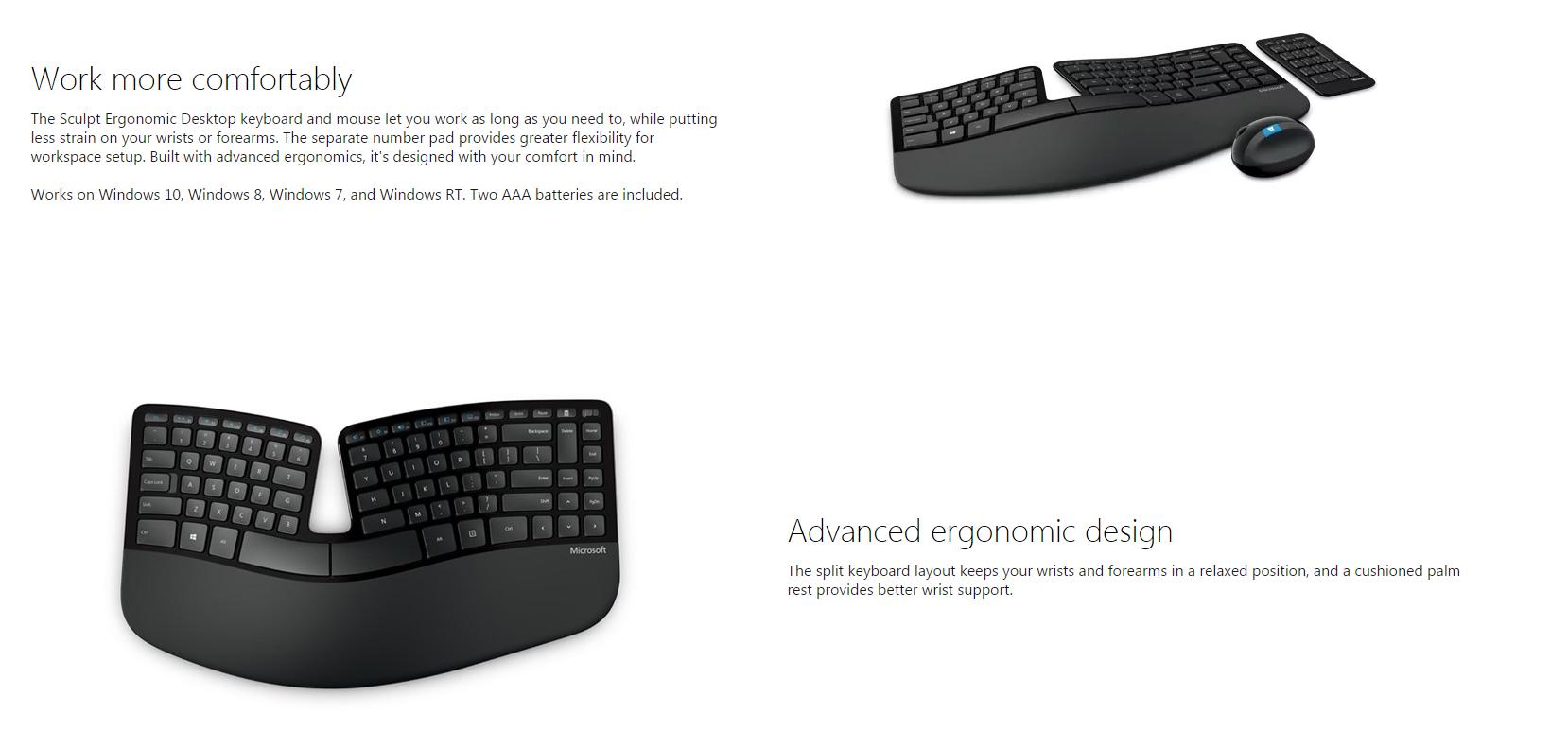 Dynacore Microsoft Wireless Sculpt Ergonomic Desktop L5v 00027