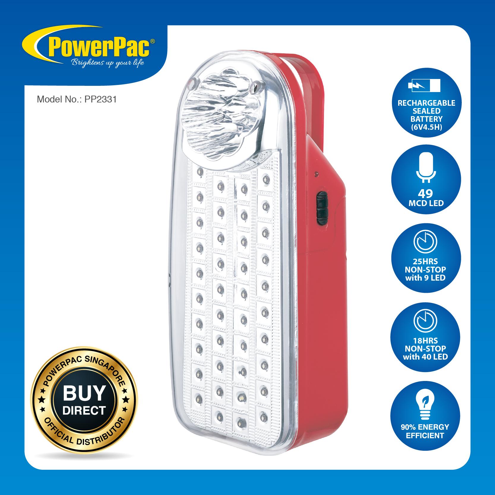 PowerPac Rechargeable LED lantern & Flash light (PP2331)