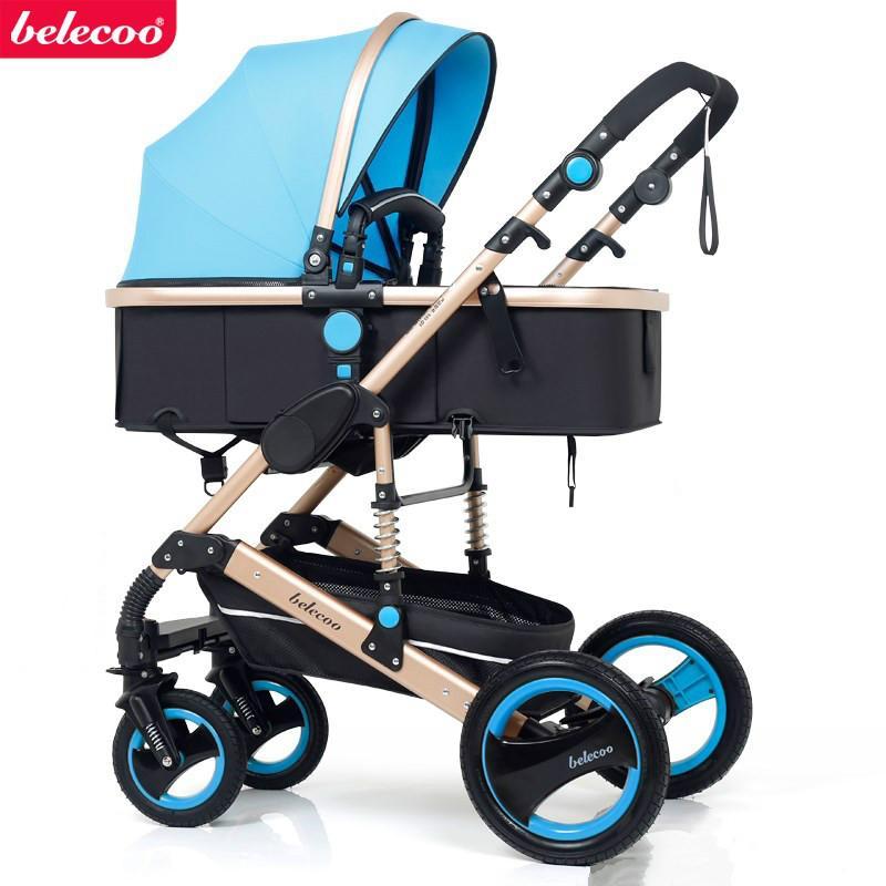 Belecoo stroller can sit and fold two-way four-wheel shock absorber baby stroller-intl Singapore