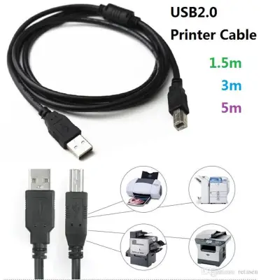 [SG Stock] Printer Cable Hi-Speed USB compatible with all printers Scanner Epson HP Dell Canon 3m 1.5m 2m 5M 1.8m