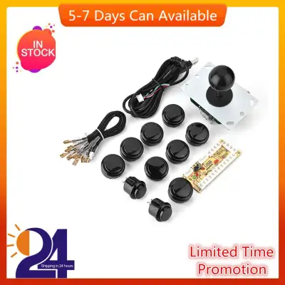 Arcade Game DIY Parts Kit Zero Delay USB Encoder + Joystick + Button for Mame Game (Black) - intl