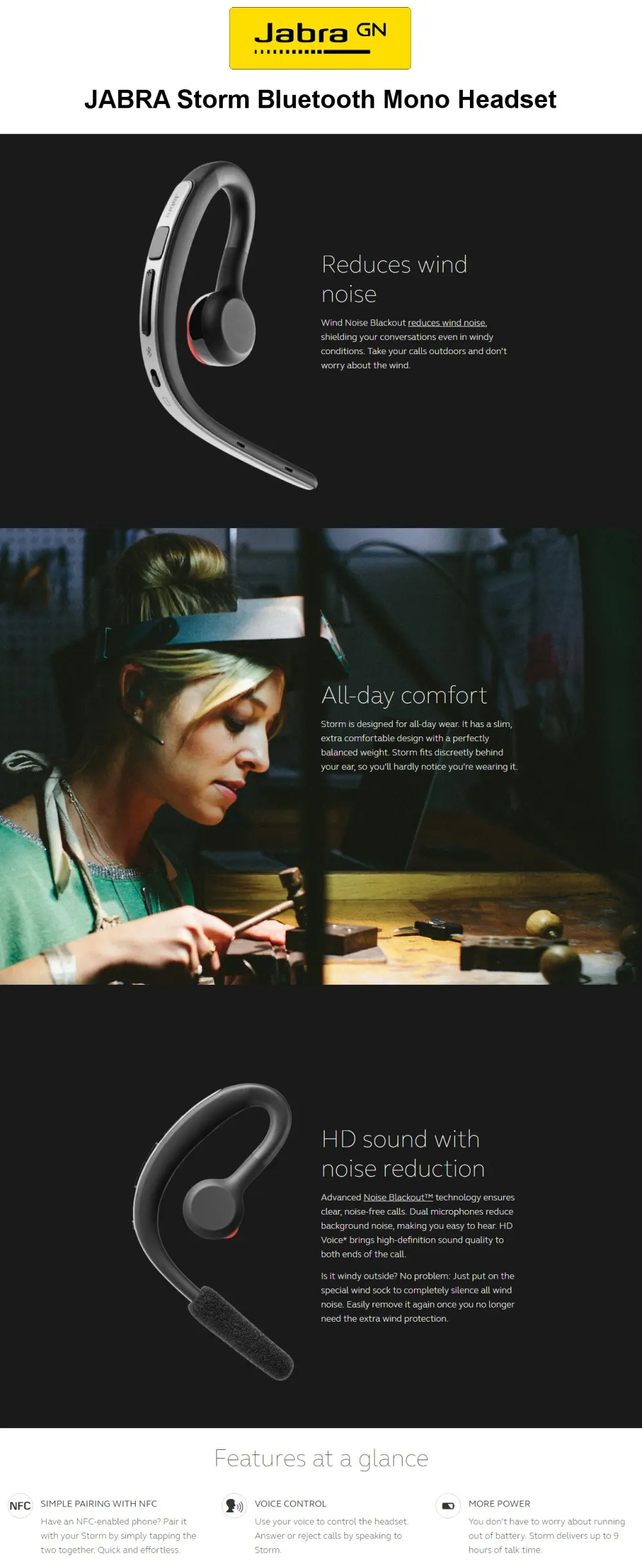 Jabra Storm Bluetooth Headset Black Lazada Singapore