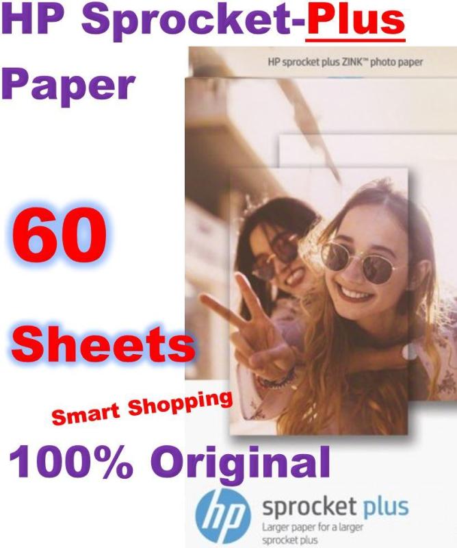 [60 sheets] HP Sprocket Plus Photo Paper sticky-backed sheets 2.3 x 3.4 in for Sprocket-Plus Printer (100 % Original) Zink sticky backed Thermal 58 mm x 87 mm  Glossy Singapore