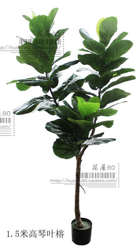 Top Grade Model Ficus Lyrata Rubber Tree Northern Europe Hotel Living Room Snnei Clothing Store Showcase Landing Potted Plant Simulated Plants