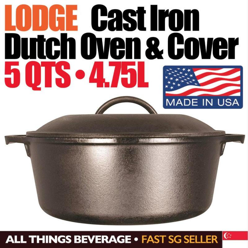Lodge Cast Iron Dutch Oven with Handles Pre-Seasoned 5-Quart 4.75L Singapore