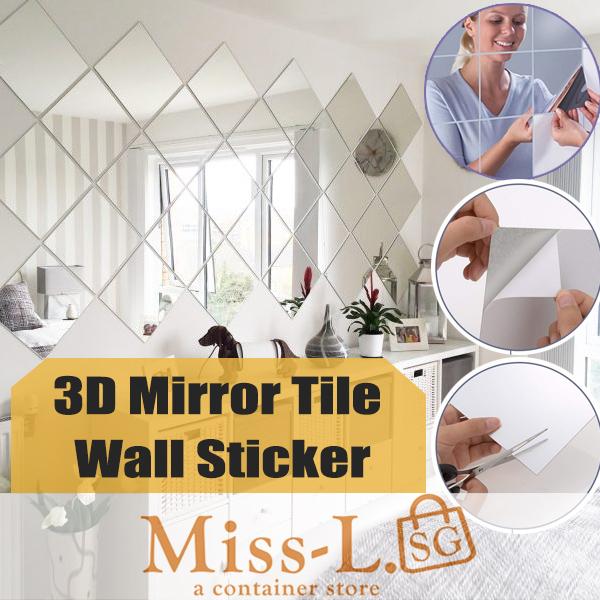 Corbe-3D Mirror Tile Wall Sticker DIY Self-adhesive High Definition