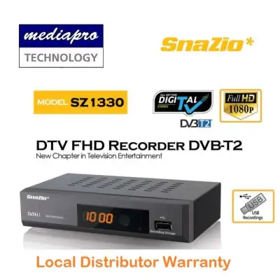 SNAZIO SZ1330 DVB-T2 Set-Top box supports Singapore’s DVB-T2 channels in stereo sound