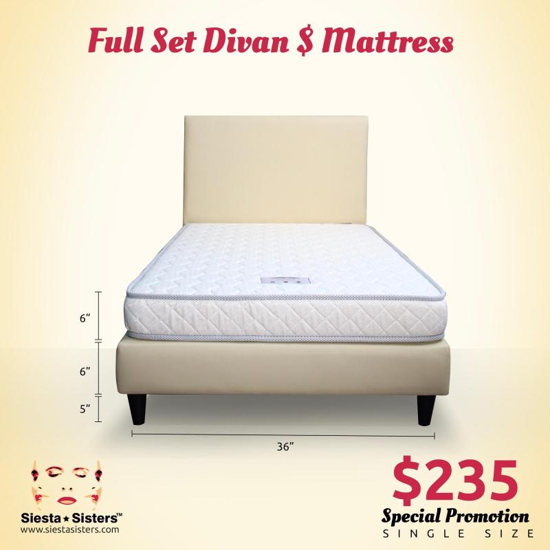 6 Inches Foam Mattress with Divan Bed Frame