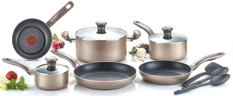 (BNIB) Authentic T-fal Metallics Nonstick Thermo-Spot Heat Indicator Cookware Set, 12-Piece, Bronze Singapore