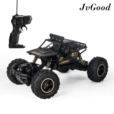 JvGood Electric RC Vehicle Rock Crawler Alloyed RC Car Remote Control Toy Cars Radio Controlled Drive Off-Road Toys Off-Road Truck 4 Wheels Drive SUV Buggy Car 1:16 Scale RC Climbing Car for Boys Kids