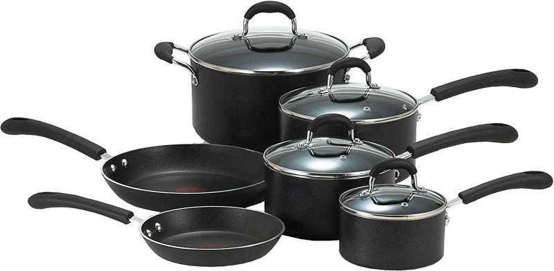 FOR ALL COOKTOPS (include induction) (BNIB) Authentic T-fal Professional Total Nonstick Thermo-Spot Heat Indicator Cookware Set, 10-Piece, Black Singapore