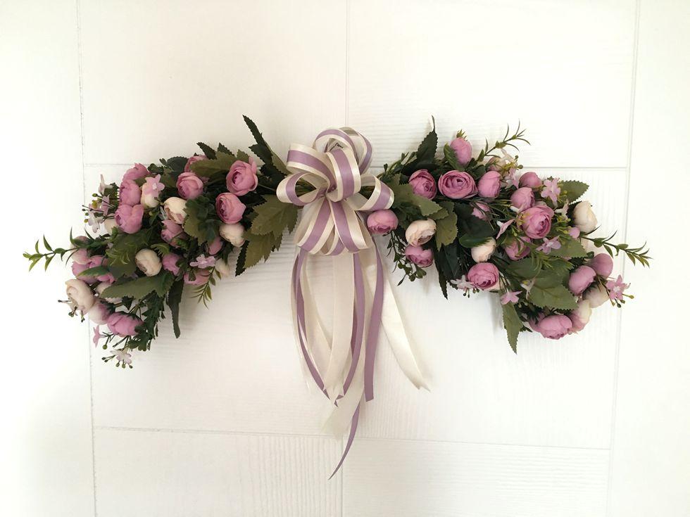 Model Garland Hanging Decoration Door Hanging Heart Shape Heart Garland Lintel of a Door Flowers Wedding Artificial Flower Wall Christmas Wreath