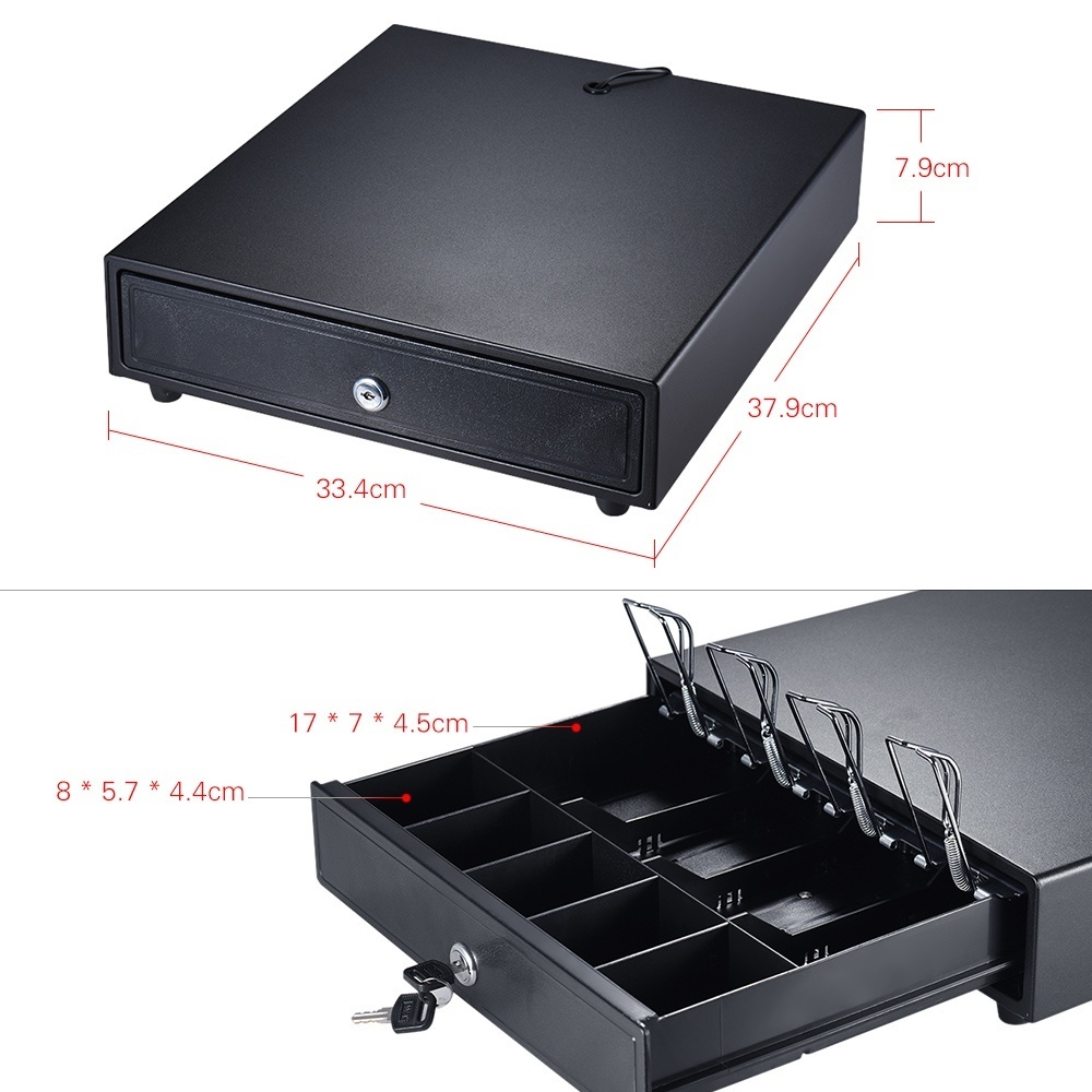 Heavy Duty Electronic Cash Drawer Box Case Storage 4 Bill 5 Coin
