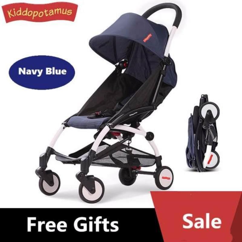 ★Fast Delivery=2 days★Kiddopotamus® Cabin size Ultra Lightweight one hand fold stroller - NAVY BLUE/BLACK★LOCAL SELLER★ Singapore