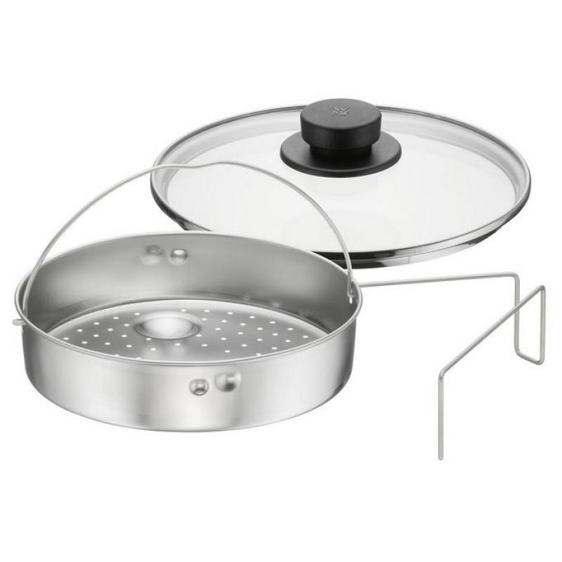 Germany WMF Stainless Steel Pressure Cooker Glass Lid Perforated Steamer Basket Tripod 3 Thing Set Singapore