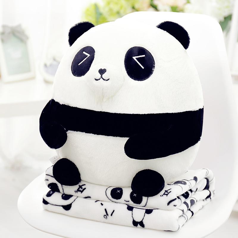 Yiwuyu Cute Large Size PANDA Doll Pillow Blanket Pillow Office Household TAKEANAP Lunch Break Pajama Blanket
