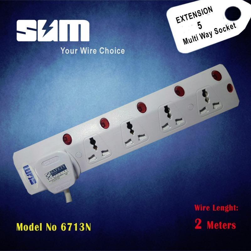 SUM 5 Way Universal Extensiuon Socket