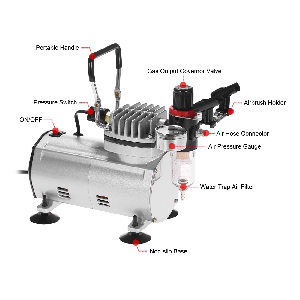 Tattoo Nail Arts Single-Action Siphon Feed Airbrush w// Hose /& Bottle Air Brush