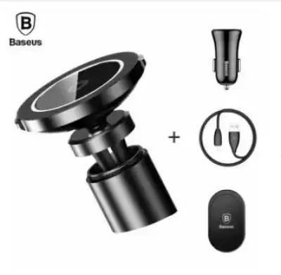 Baseus Qi Car Wireless Charger (Fast Wireless Charging Magnetic Phone Holder Mount Stand)