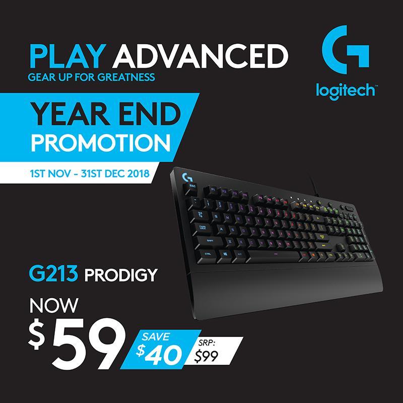 Logitech G213 Prodigy RGB Spill Resistance Gaming Keyboard and Anti Ghosting #GamingYearEnd2018Promo Singapore