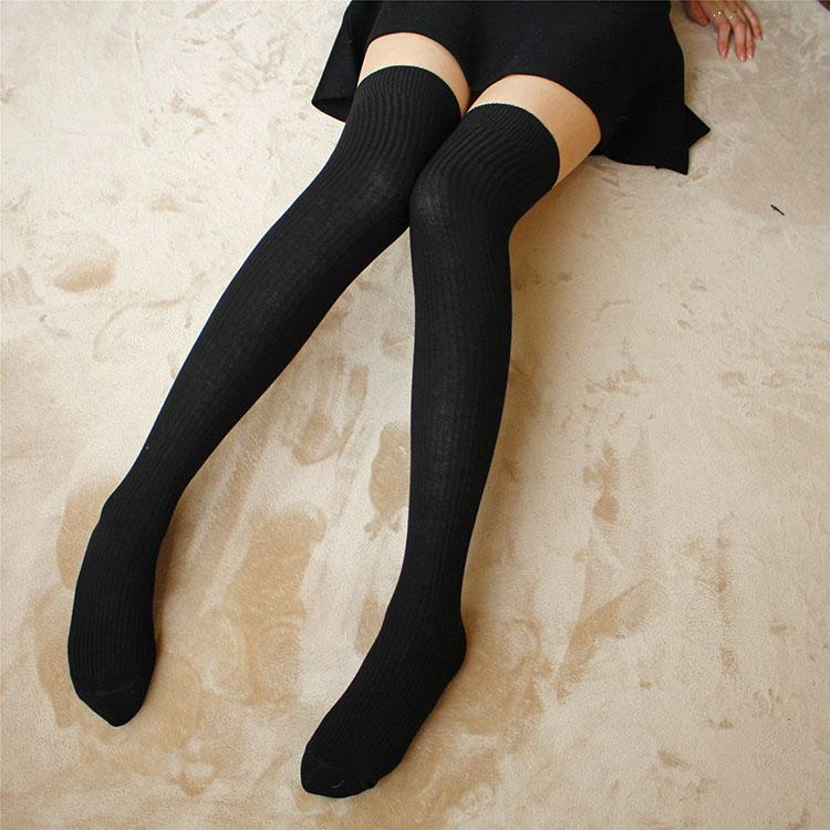 Womens Over The Knee Thigh High Long Socks Hold Up Horizontal Striped in Multiple Colours