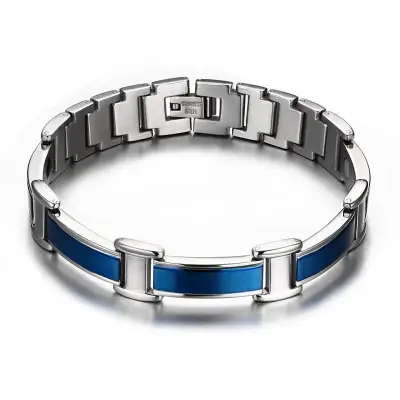 Blue Titanium Magnetic Therapy Bracelet Pain Relief Male Men Women Health Care Band Bangles Pain Relief For Arthritis Carpal Tunnel Tendonitis Tennis Elbow
