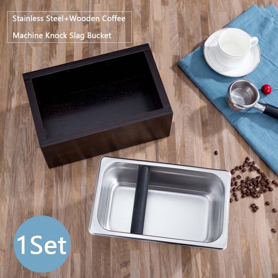 Latest Coffee Capsule Holders Lazada 3000ml Stainless Steel Coffee Machine Knock Slag Box Espresso Grinds Tamper Waste Bucket W Wooden