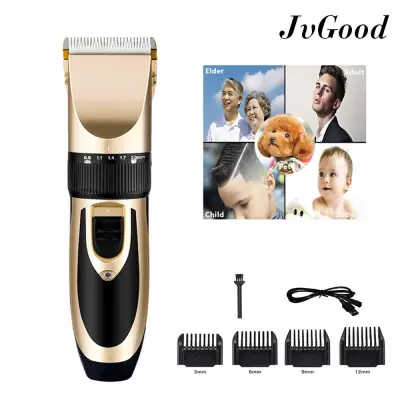 JvGood Professional Hair Clipper Grooming Kit Animal Pet Cat Dog Hair Trimmer Electronic Rechargeable Hair Trimmer Cordless Haircut Hair Cutting Machine Ceramic Shaver Razor