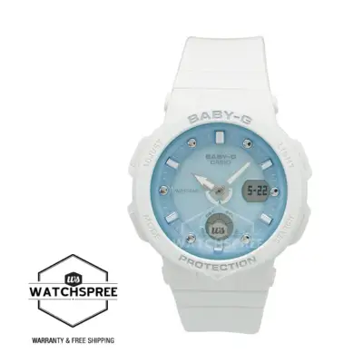 [WatchSpree] Casio Baby-G Beach Traveler Series White Resin Band Watch BGA250-7A1 BGA-250-7A1