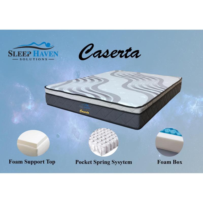Sleep Haven Caserta 10 Euro Top Pocketed Spring with Foam Box Mattress Free Delivery