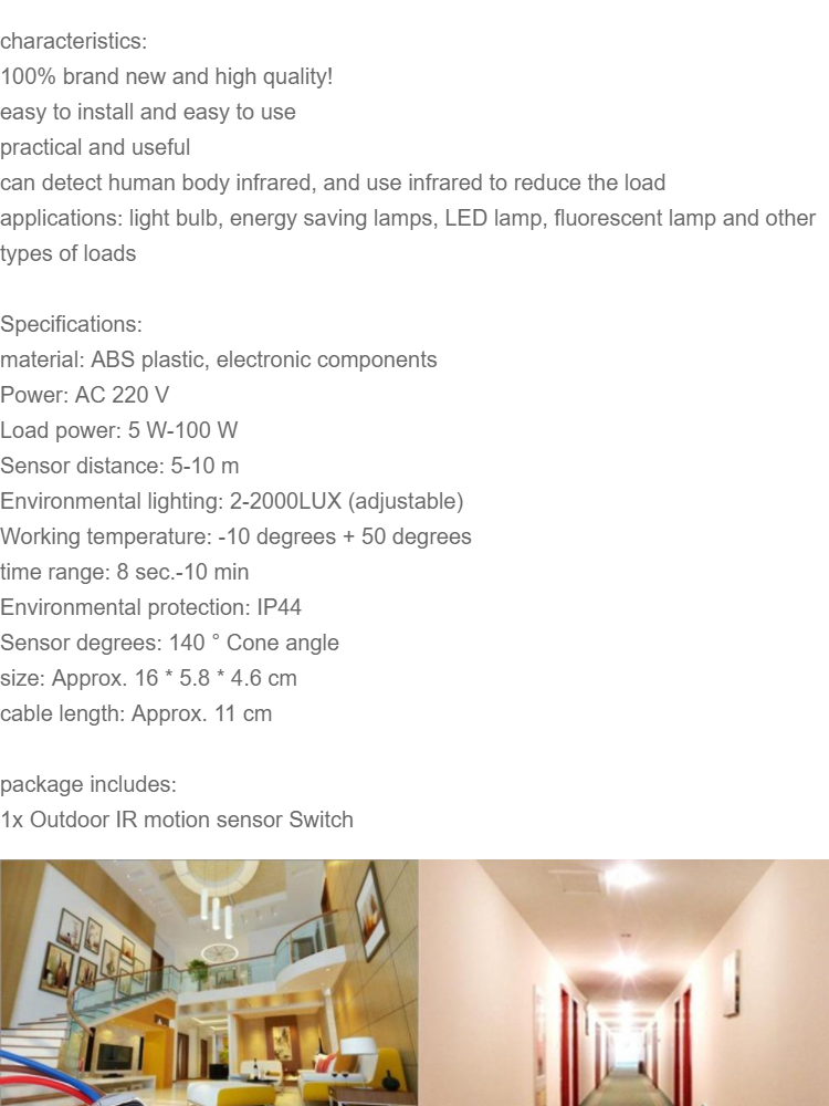 Automatic Infrared Led Sensor Light Pir 220v Motion Unique Outdoor For Ac Switch DEHI29