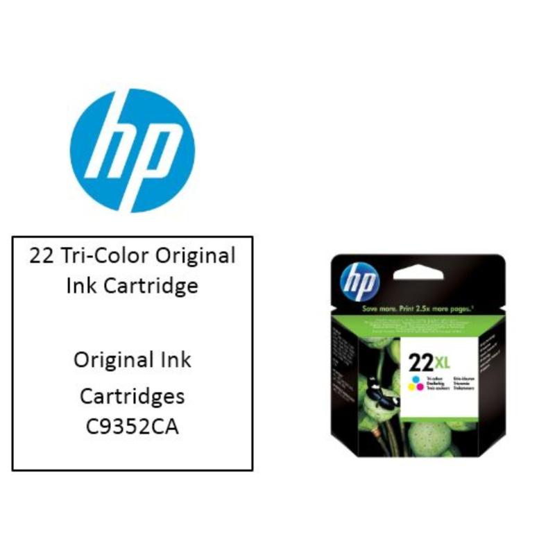 HP 22XL High Yield Tri-color Original Ink Cartridge C9352CA 22 XL HP Deskjet 3940 / D2360 / D2460 / F380 / F4185 / HP Officejet 4355 / J3608 / HP PSC 1410 Singapore