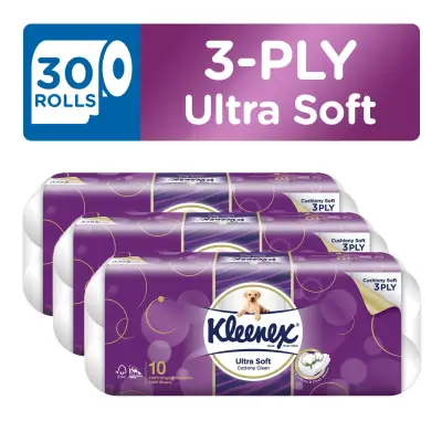 Kleenex Cottony Clean Toilet Paper/Tissue 10x200sheets x 3
