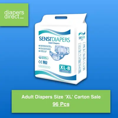 SENSI Adult Diapers Size Extra Large Carton Sale - 96 Pieces per Carton - 12 Packs per Carton - Premium Quality and High Absorbency