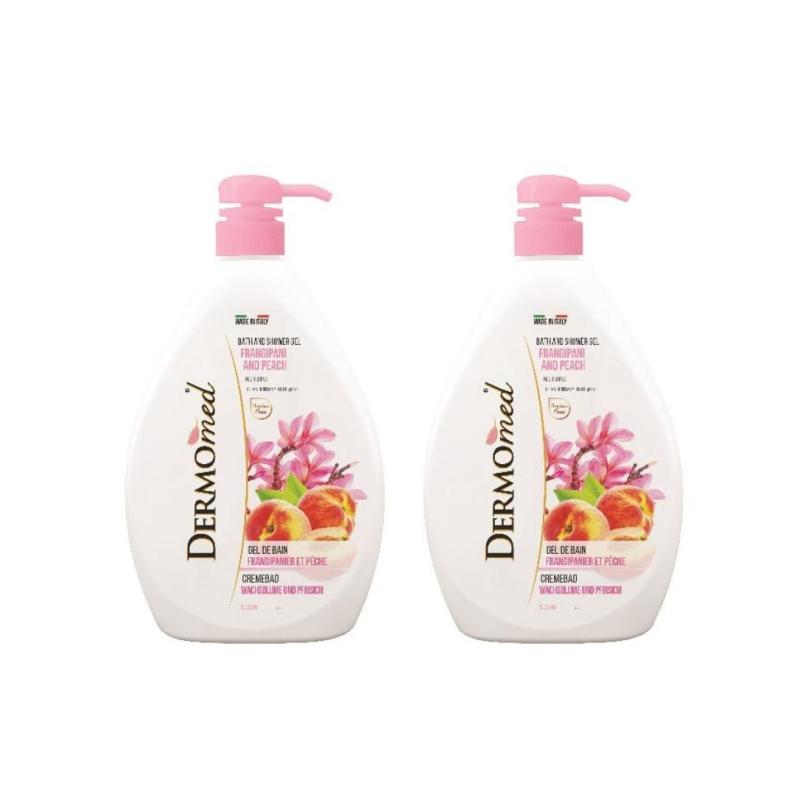 Buy DERMOMED BATH & SHOWER GEL FRANGIPANI & PEACH 1000ML x 2 QTY Singapore