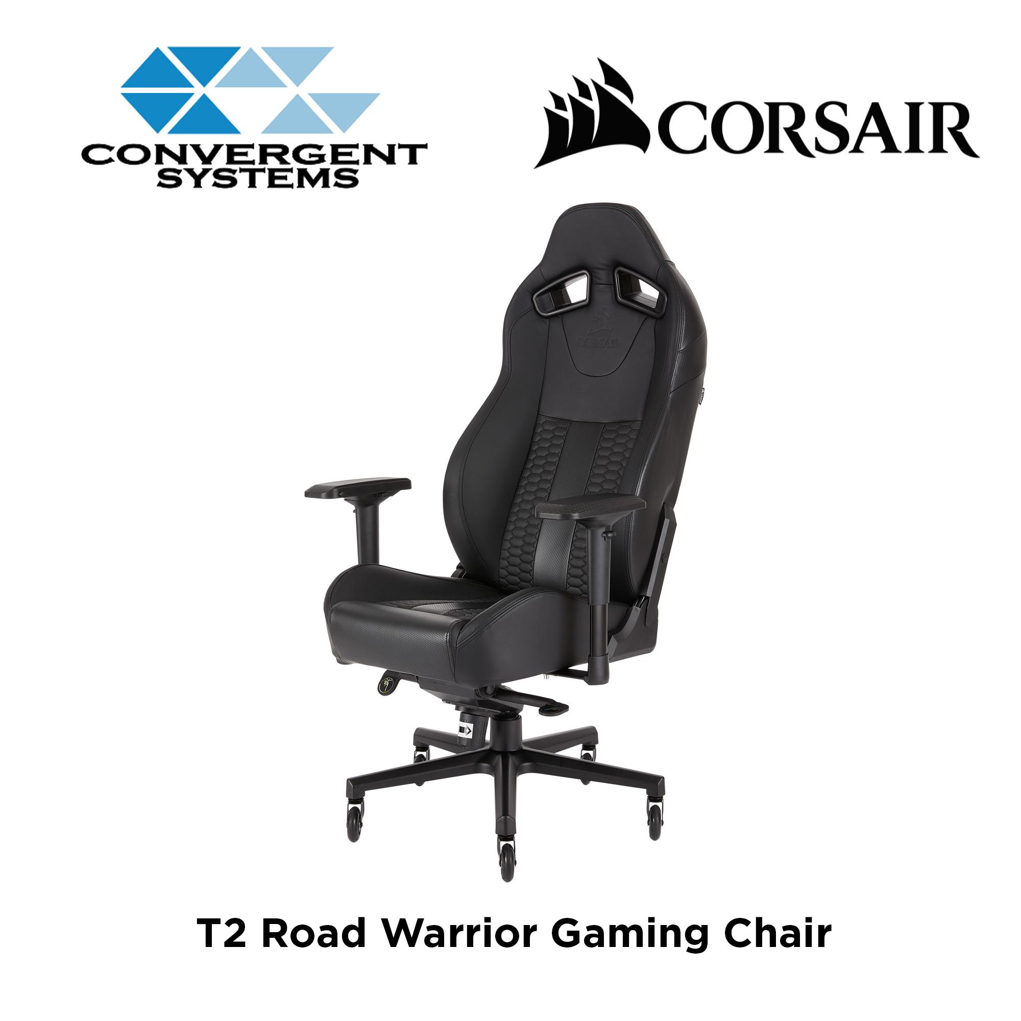 Corsair T2 Road Warrior Gaming Chair - Black / Black Stripes