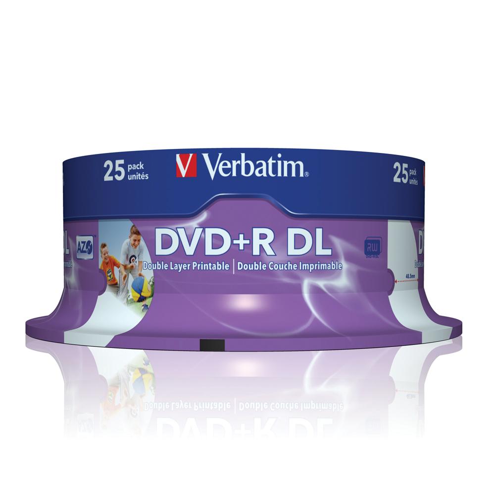 Verbatim DVD+R Double Layer AZO 25pcs per cake box 8.5gb 8x 240min