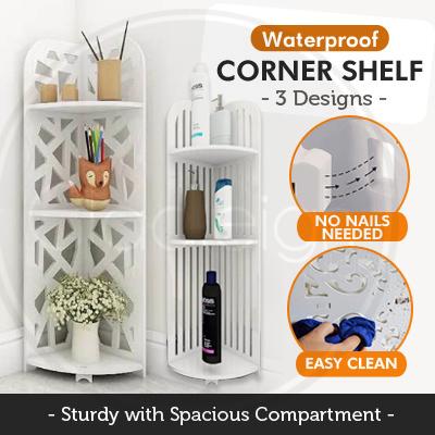 Contemporary Waterproof Corner Shelf / Organizer / Storage / 3 Design / Drawers