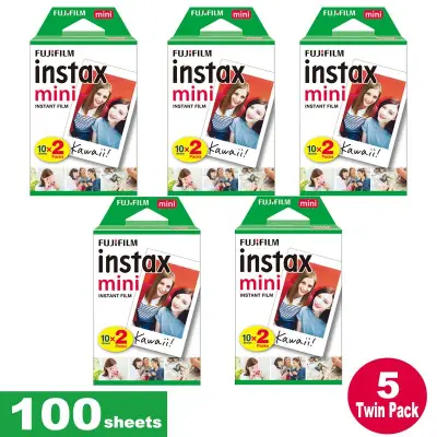 Fujifilm Instax Mini Plain Film 100 Sheets - 5 Twin Pack for Instax Camera mini 7s mini 8 9 mini 25 mini 50s mini 90 SP 1 2 Printer