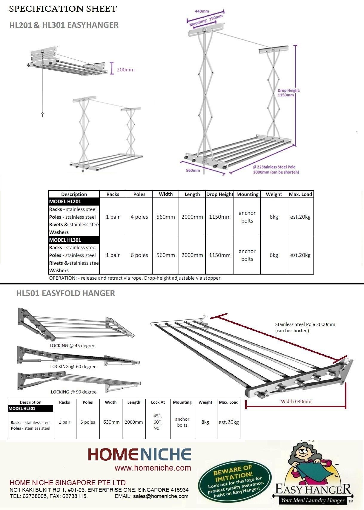 Easyhanger Original Full Stainless Steel Made In Korea Ceiling Laundry Hanger Retractable Laundry Hanger Clothes Drying Rack Laundry Drying