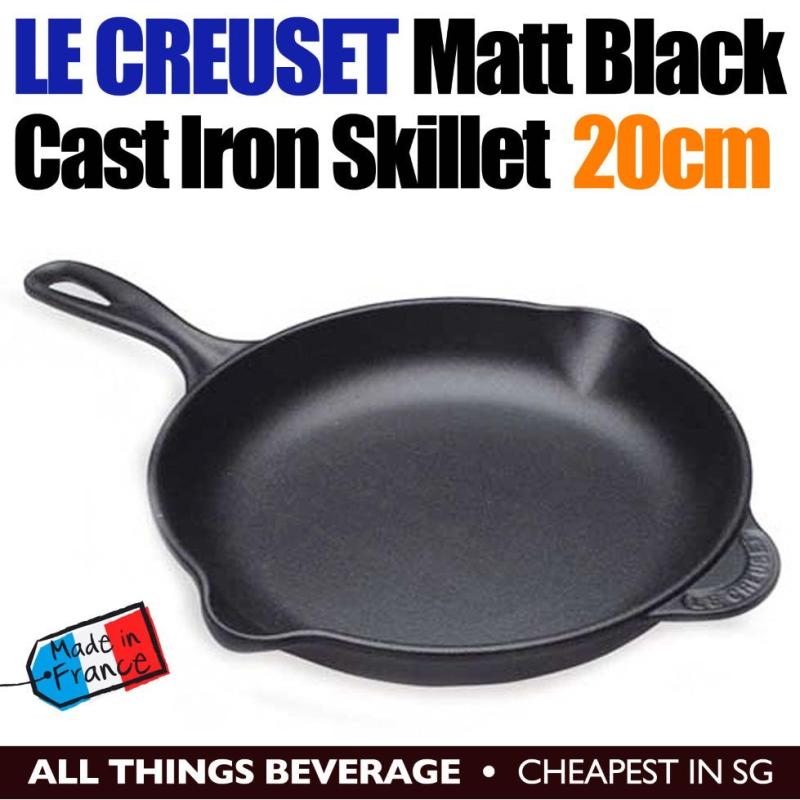 Le Creuset Cast Iron Round Skillet Pan 20cm Matt Black Singapore