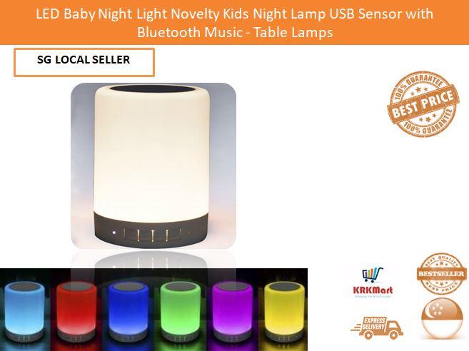 LED Baby Night Light Novelty Kids Night Lamp Girl Boy Gift USB Sensor with Bluetooth Music Children Room Toys Table Lamps Singapore