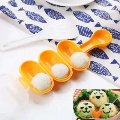 Practical 3 Rolls with Rice Spoon Japan Onigiri Rice Mold Food Press Kitchen Bento Accessories Sushi Mold Rice Ball Molds Sushi Making Tools DIY Sushi Maker