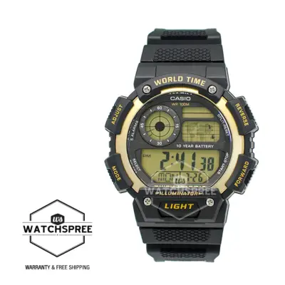 [WatchSpree] Casio Men's Standard Digital Black Resin Band Watch AE1400WH-9A AE-1400WH-9A