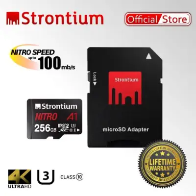 STRONTIUM NITRO A1 256GB 100MB/S MICRO SD CARD w/ SD ADAPTER